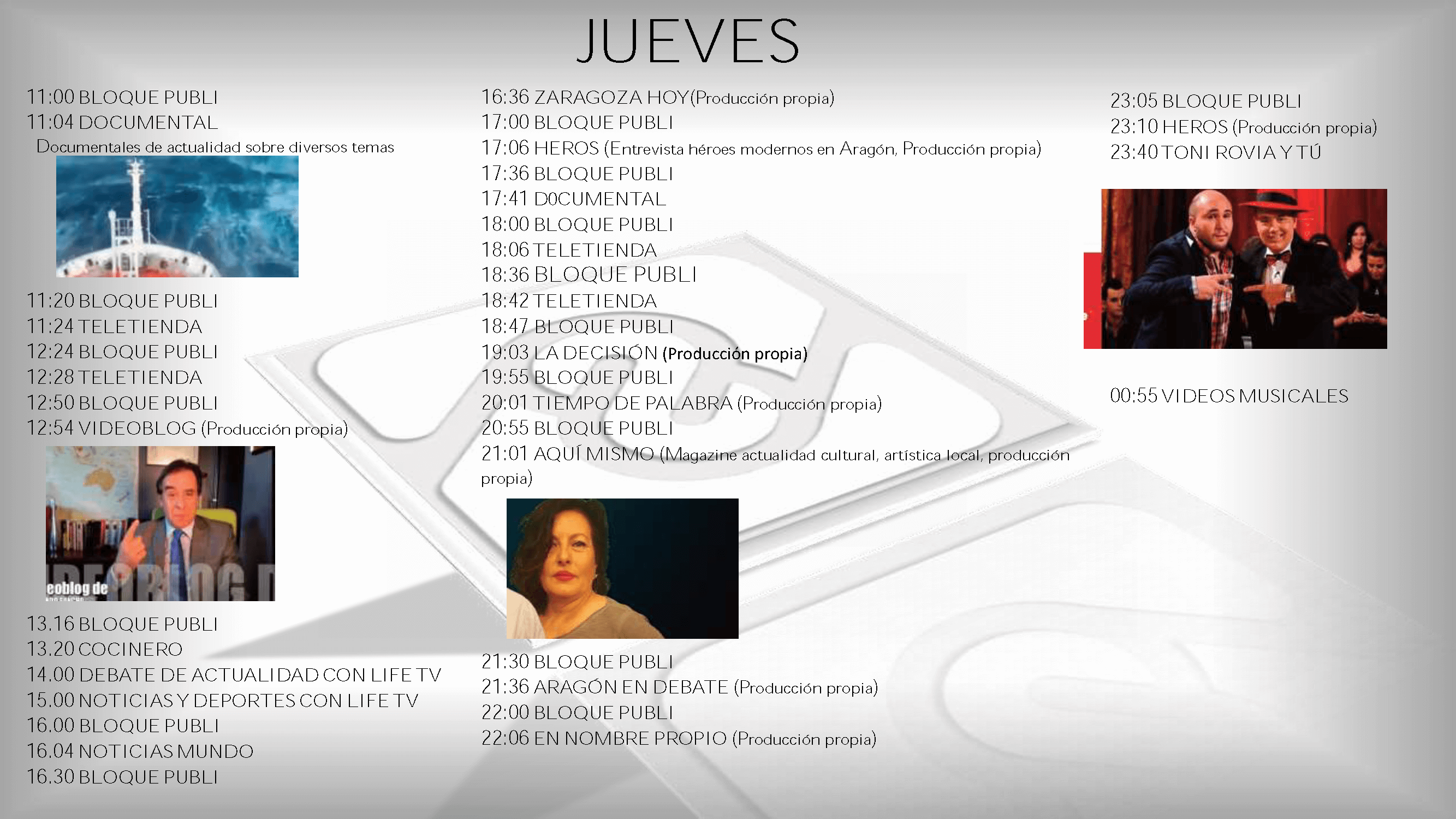 La 8 Programación Jueves